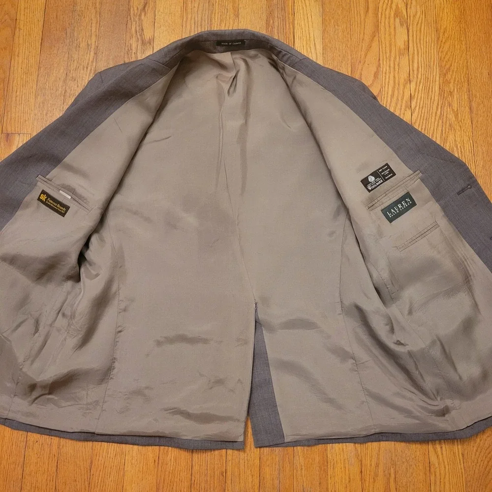Ralph Lauren 44S Blazer Grey Wool 2 Button Sport Coat Canada Jacket Preppy Twee